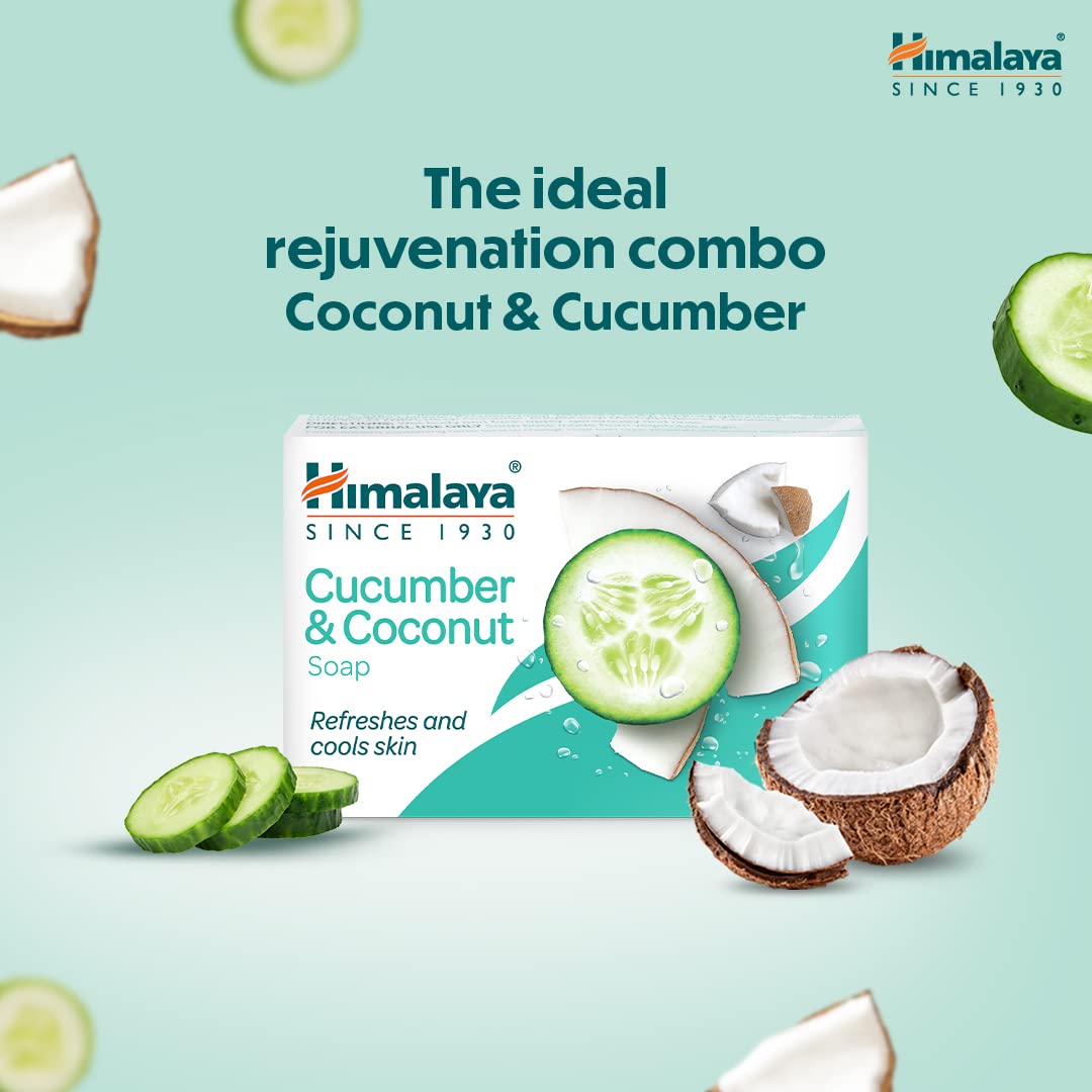 Himalaya SINCE 1930 Himalaya Herbals Refreshing Cucumber Soap And Coconut Soap, 125G (Pack of 5)