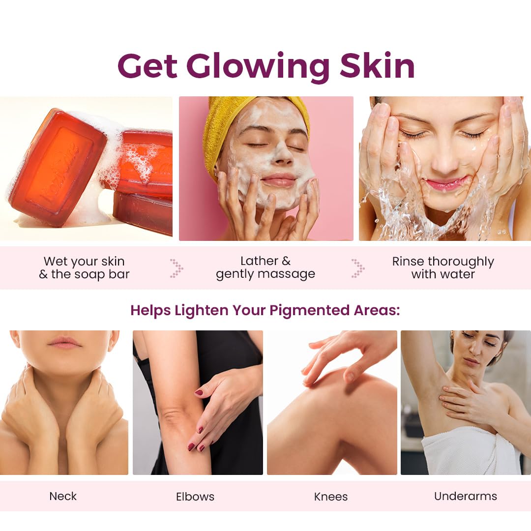 Kozicare Glycerin Soap | Kojic acid skin whitening soap | With goodness of Black Castor| Bath Soap for Healthy, Radiant Complexion | Both for Men & Women (Pack of 9)