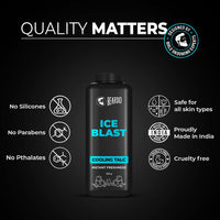 Beardo Ice Blast Talc Powder for men, 100g | INSTANT ICY COOLING Talcum Powder Men | Combat heat with Menthol | Goodness of Aloe vera & Vitamin E for Instant Freshness