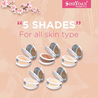 Shryoan 2 in 1 Oil Control Compact Powder| Hides Imperfections, Blends Effectively, Matte Finish With Soft & Silky texture and Pressed Powder for All Skin Types (23g) Shade 04