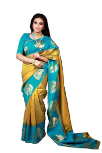Avantika Fashion Women's  Kanjivaram Soft Pure Lichi Silk Banarasi Saree With Blouse Piece