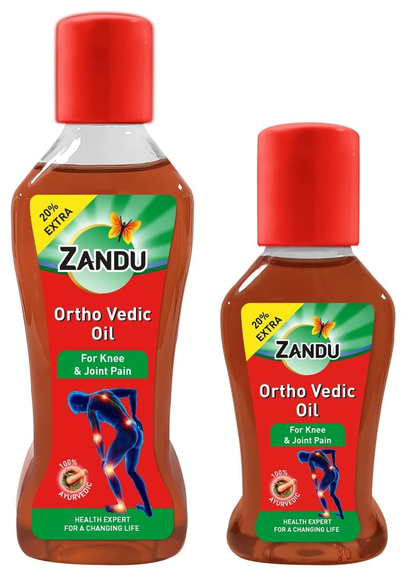 Zandu Othro Vedic Oil 180ml, Ayurvedic Oil for Relief from Knee and Joint Pain,Muscle Pain, Osteoarthritis Visible Improvement in 7 days