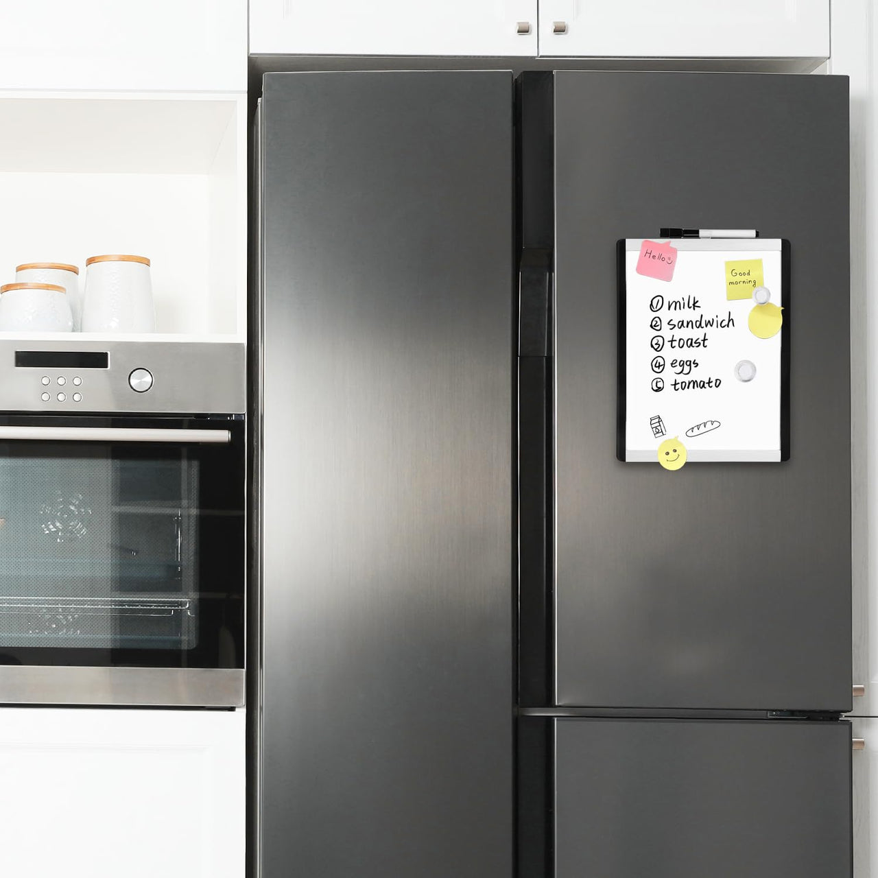 Basics Small Dry Erase Whiteboard, Magnetic White Board with Marker and Magnets - 8.5" x 11", Plastic/Aluminum Frame 8.5"x11"