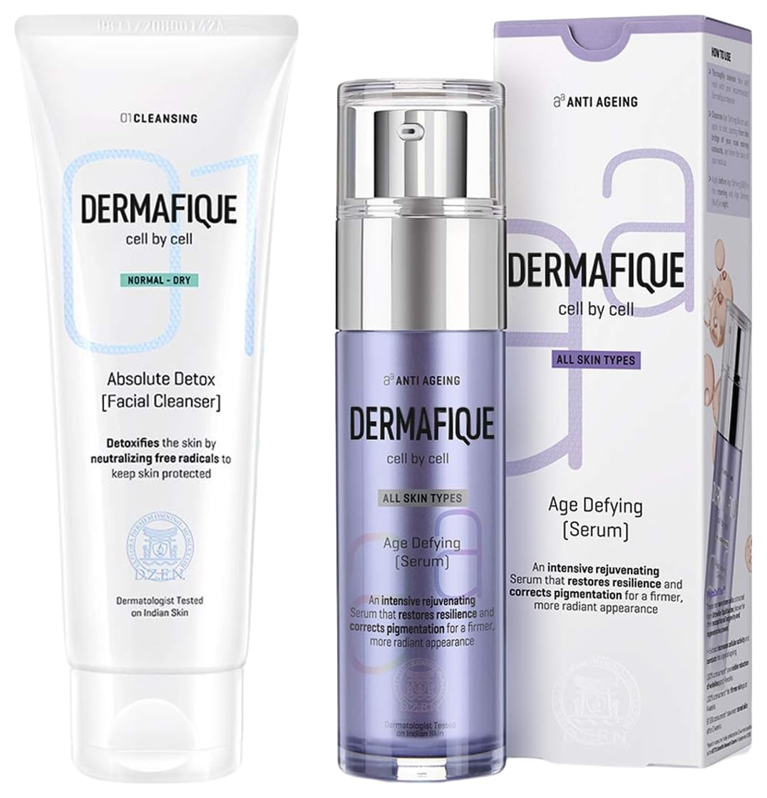 Dermafique Absolute Detox Facial Cleanser – 100ml Fac Age Defying Face Serum with Vitamin E