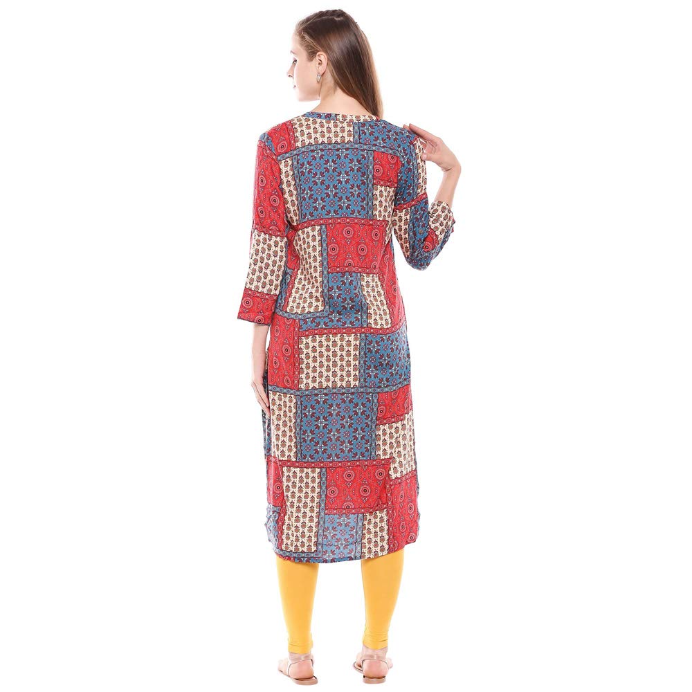 global desi Women's  Rayon Regular Kurta