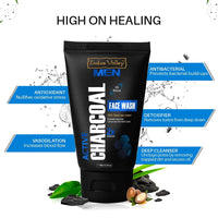 INDUS VALLEY Men 100% Natural Active Charcoal Oil Control Face Wash - (100ml)