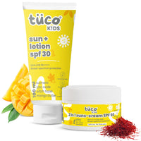 Tuco® Kids Sunscreen Lotion (100ml) & Sunscreen Cream (50gm) | Combo Pack of 2 | Safe for Kids and Baby | UVA/UVB PA++++ | Broad Spectrum | Benzophenone- 3 and Avobenzone Free | Ages 2-5, 5-10, 10-15 | 150 gm |