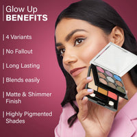 Hilary Rhoda Glow Up Face Palette | Face Palette with Blush, Highlighter, Face Powder & Eyeshadows | Highly Pigmented Face Palette | Available in 4 Variants | 20.6g (Shade 02)