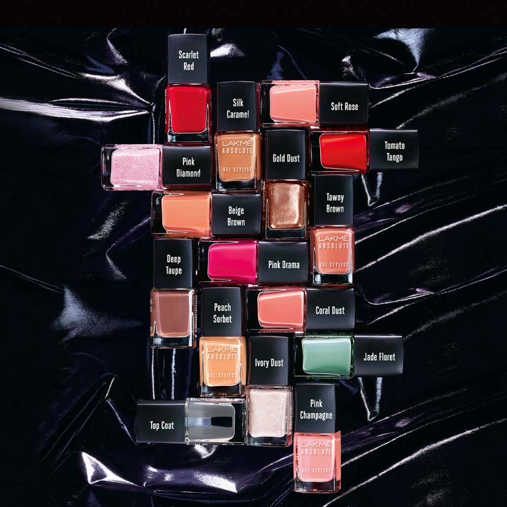 Lakmé Absolute Gel Stylist Nail Color, Scarlet Red, 12 ml
