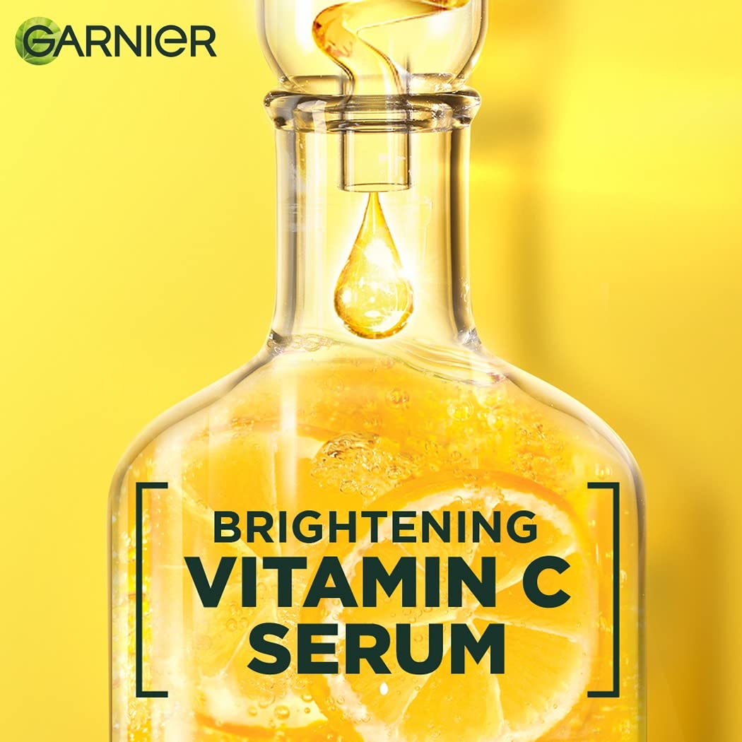Garnier Skin Naturals, Face Serum, Bright Complete Vitamin C Booster, 30 ml & Garnier Brightening Moisturiser, Serum Gel, For Radiant skin, Bright Complete Vitamin C, 45g