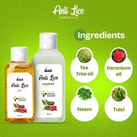 Vcare Anti Lice Shampoo and Oil Combo (Pack of 2), Removes Lice and Nits | Lice Treatment | Head Lice | Lice Egg Removal- 90ml