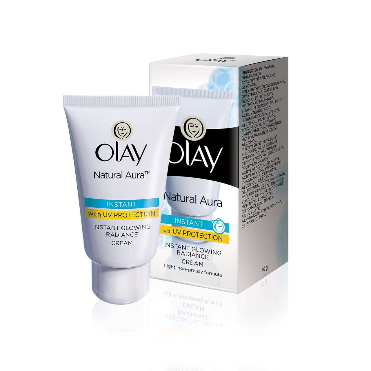 Olay Natural Aura| Vitamin B3, Pro B5, E with UV Protection| 40 gm