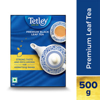 Tetley, Premium Black Tea Leaf, Rich Aroma & Strong Taste With Added Long Leaves And Granules, 500gm