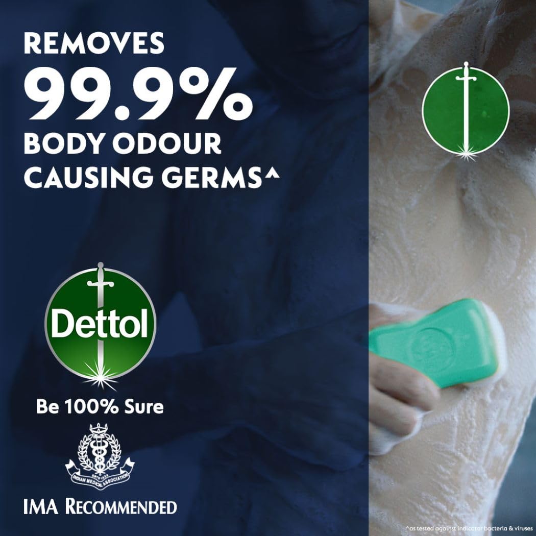 Dettol Cologne Fresh Bathing Soap Bar with 100% better odour protection- 150g Pack of 12, (600gm)