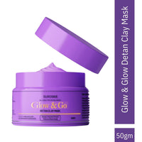 Suroskie Glow & Go De-Tan Clay Mask | Kaolin Clay & Kojic Extract | Removes Tan, Dark Spots & Blackheads | Deep Cleansing & Brightening Face Pack For Glowing Skin | All Skin Types | Men & Women 50G