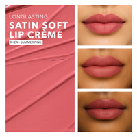SIMPLYNAM Satin Soft Lip Crème – Summer Pink | 1 Swipe Full Coverage | Hydrating, Creamy Matte Finish | 16 Hour Stay | Transfer-Proof & Smudge-Proof | Infused with Peptides & Squalane | Vegan