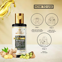 Khadi Organique 18 Herbs Herbal Hair Oil to Repair Dry Scalp | Softens Hair, Prevents Dandruff, Dandruff & Hair Growth | Natural & Non-Sticky Formula | Paraben & Sulphate Free Formula for Women & Men - 210ml
