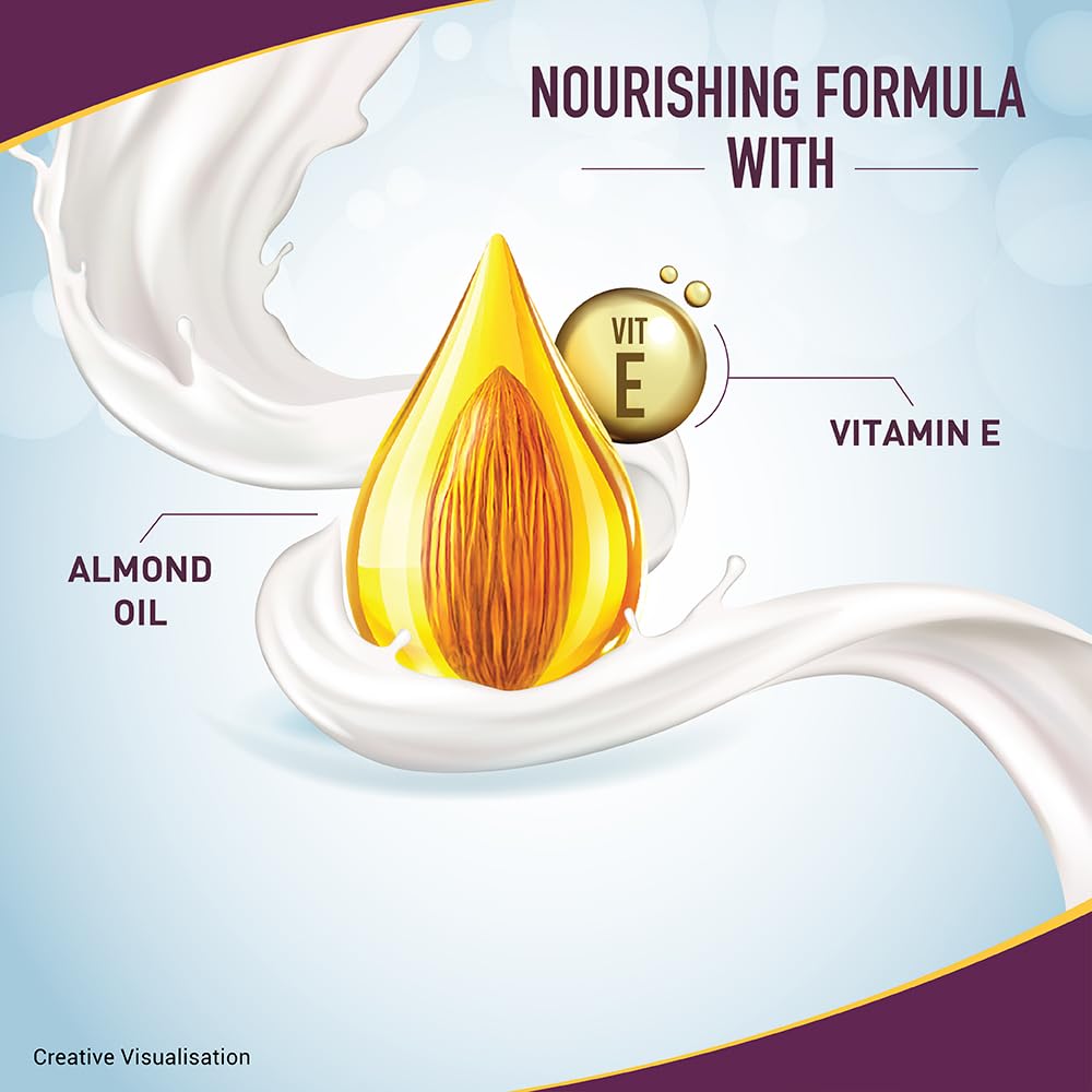 Bajaj Almond Drops Non-Sticky Body Lotion | Long Lasting Moisturization | Almond Oil & Vitamin E | Nourished and Smooth Skin | 600 ML