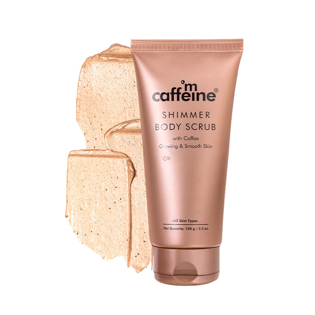 mCaffeine Shimmer Body Scrub With Coffee | For Smooth & Glowing Skin | for both men and women | exfoliating body scrub - 150gm