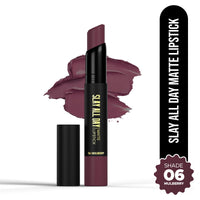 Hilary Rhoda Slay All Day Matte Lipstick | Transfer-proof & Smudge-proof | Long-Lasting & Premium Creamy Lipstick | Waterproof & Vibrant Colour lipstick | 2.6g (Mulberry - Shade 06)