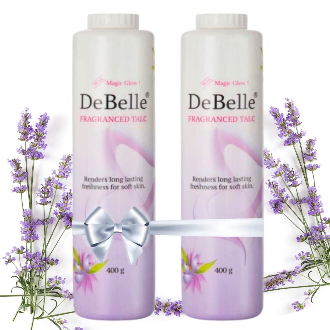 DeBelle Fragranced Face and Body Talc Combo Of 2 (400G Each) | Lavender Talcum Face Powder for men & Women
