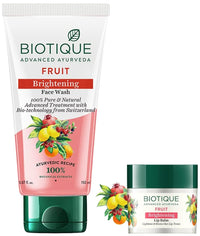 Biotique Bio Fruit Whitening Lip Balm, 12G And Biotique Bio White Advanced Fairness Face Wash, 150Ml