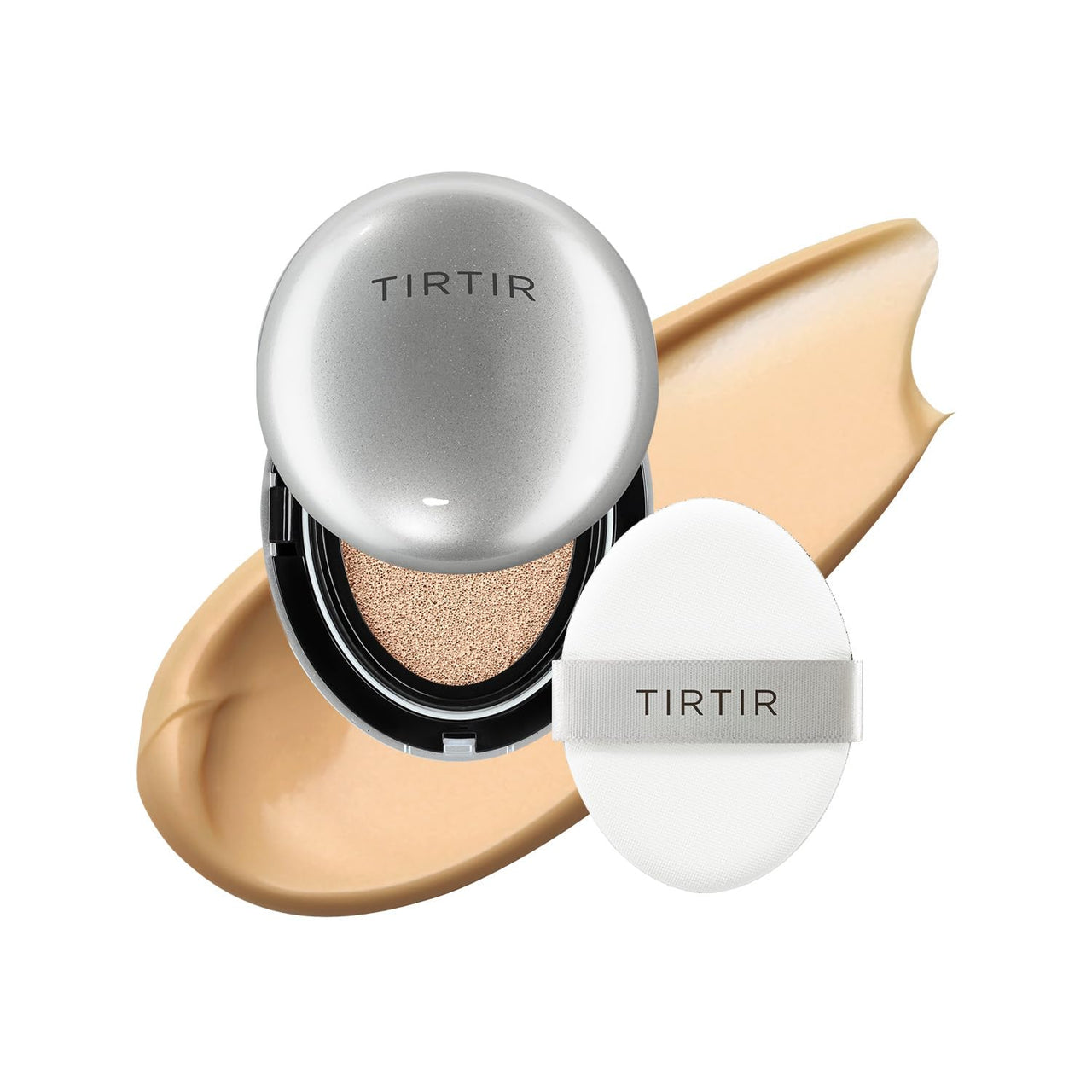 TIRTIR Mask Fit Aura Cushion Foundation, Full coverage, Skin fit, Satin Glow Finish, Korean Cushion Foundation #27N CAMEL, 4.5g