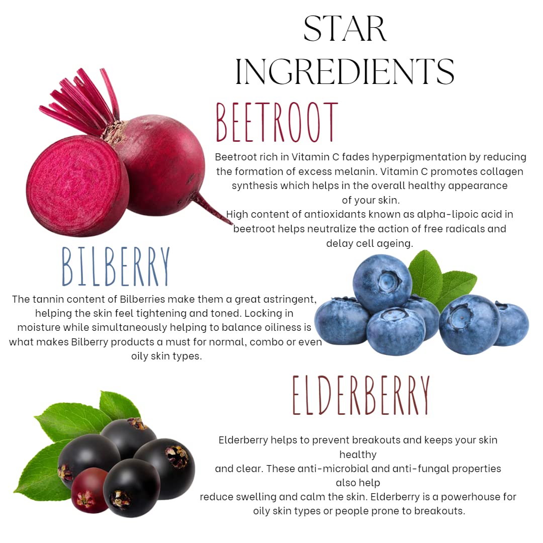 Beetroot Bright Glow Gel Face Mask Brightening & Glowing Skin, Hydration, Anti-Ageing, Natural, Chemical Free, Paraben Free | Vegan