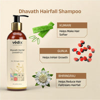 Vedix Dhavath Hair Fall Control Shampoo For Normal-Oily Hair | Ayurvedic Shampoo for Men & Women | Combo Pack | 200 ml*2