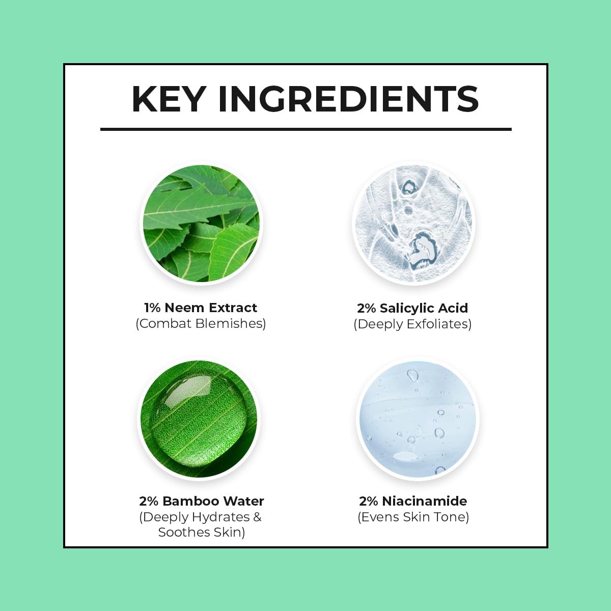 Dr. Sheth's Neem & Salicylic Acid Serum For Active Acne,Blackheads & Open Pores|2% Salicylic Acid & 1% Niacinamide|For Oily & Acne-Prone Skin|Men & Women|30Ml