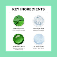 Dr. Sheth's Neem & Salicylic Acid Serum For Active Acne,Blackheads & Open Pores|2% Salicylic Acid & 1% Niacinamide|For Oily & Acne-Prone Skin|Men & Women|30Ml