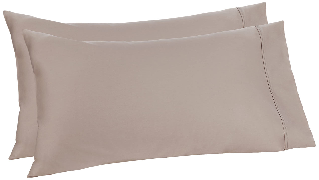 Aware 100% Organic Cotton 300 Thread Count Pillowcase Set, Taupe, King, 2 Pack, 40" x 20"