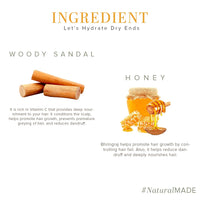 Khadi Natural Woody Sandal & Honey Hair Cleanser|Fights dandruff| Softens rough hair|SLS & Paraben Free |Suitable for all hair types|210 ml