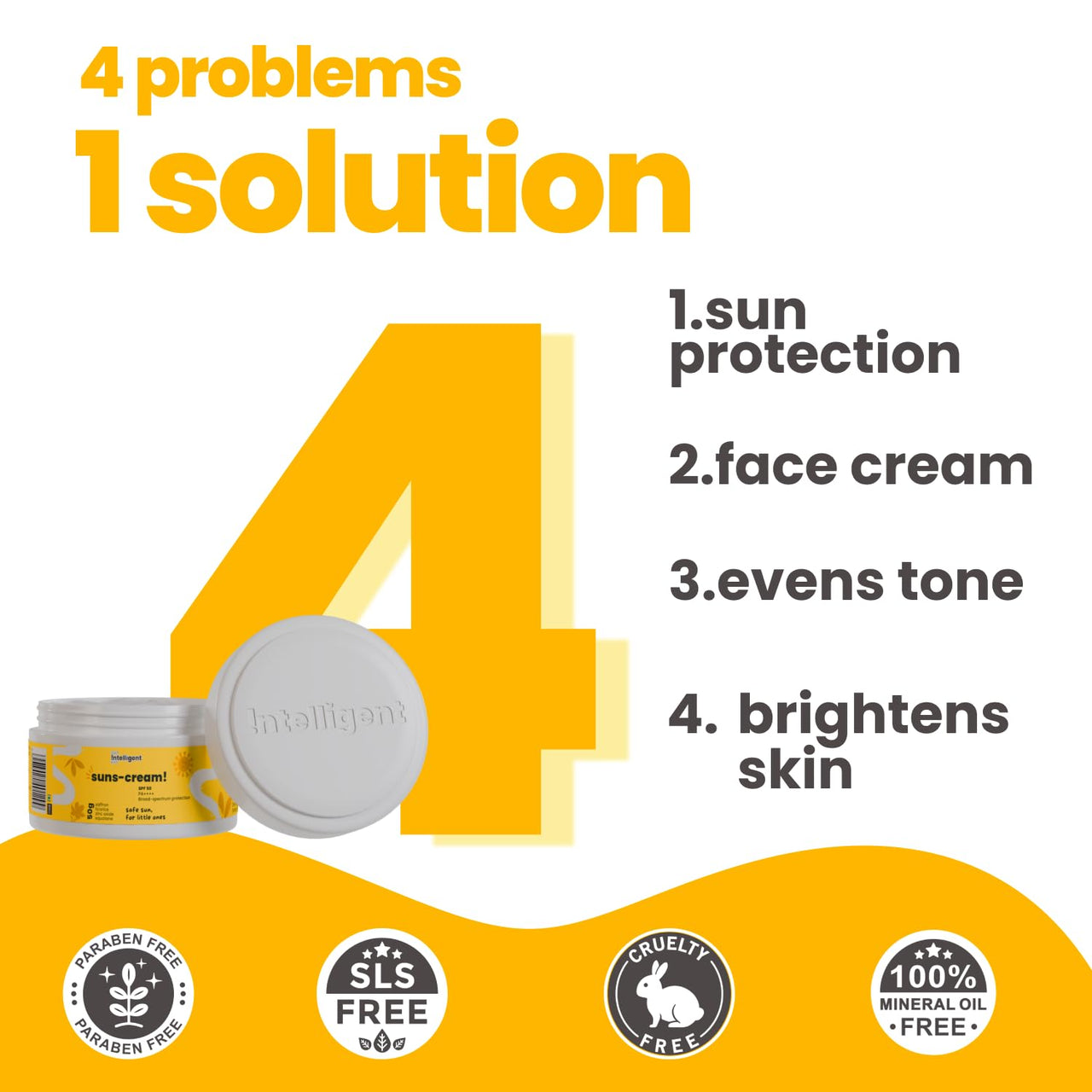 Tuco® Kids 2 in 1 Face Cream + Sunscreen SPF 50 with Saffron oil | UVA/UVB PA++++ | Broad Spectrum | Benzophenone- 3 and Avobenzone Free | Ages 2-5, 5-10, 10-15 | 50gm |