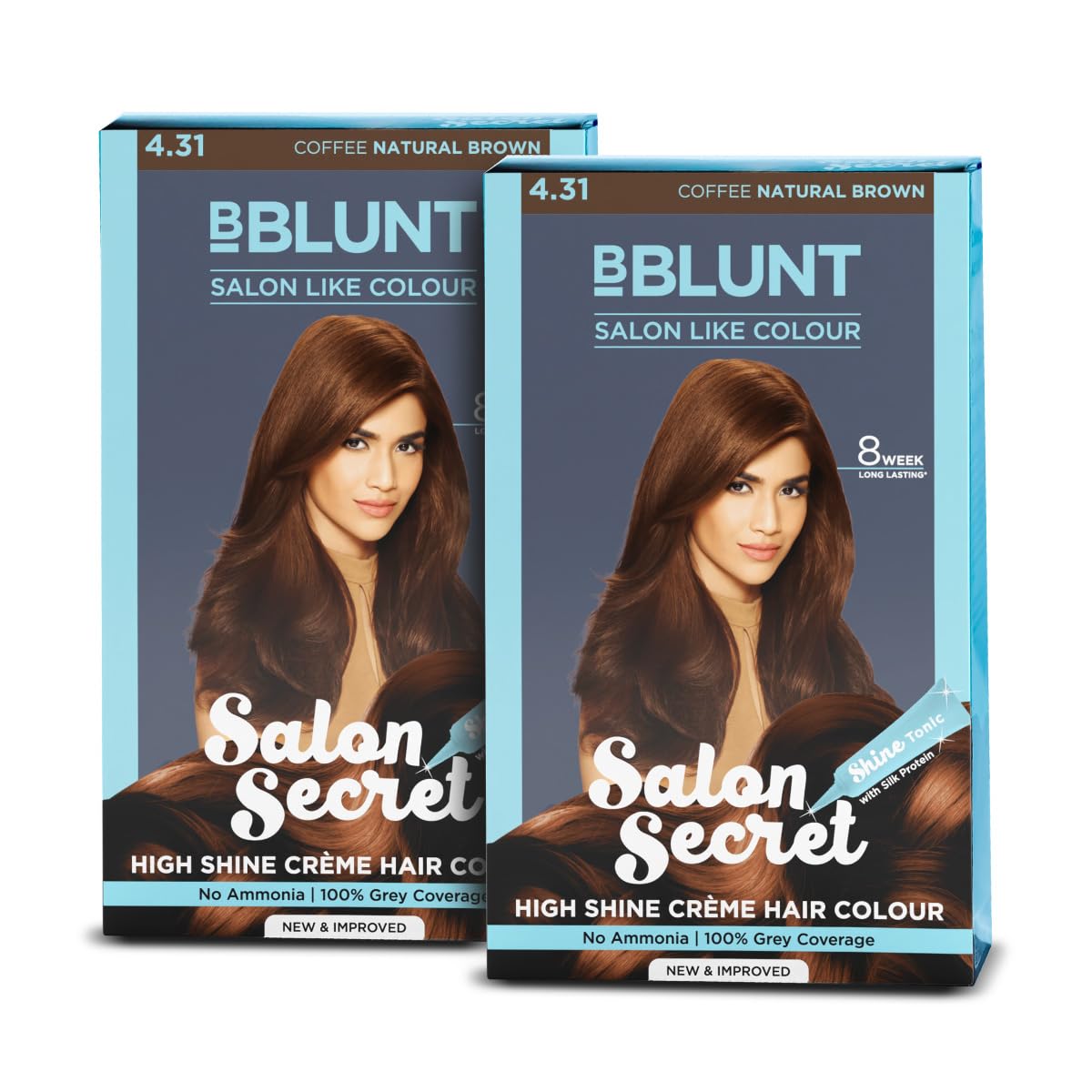 BBlunt Salon Secret High Shine Crème Hair Colour Coffee Natural Brown - Pack of 2