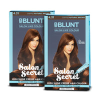 BBlunt Salon Secret High Shine Crème Hair Colour Coffee Natural Brown - Pack of 2