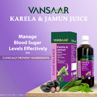 Vansaar Karela & Jamun Juice-1L| Blood sugar level management | Suitable for diabetes & prediabetes care