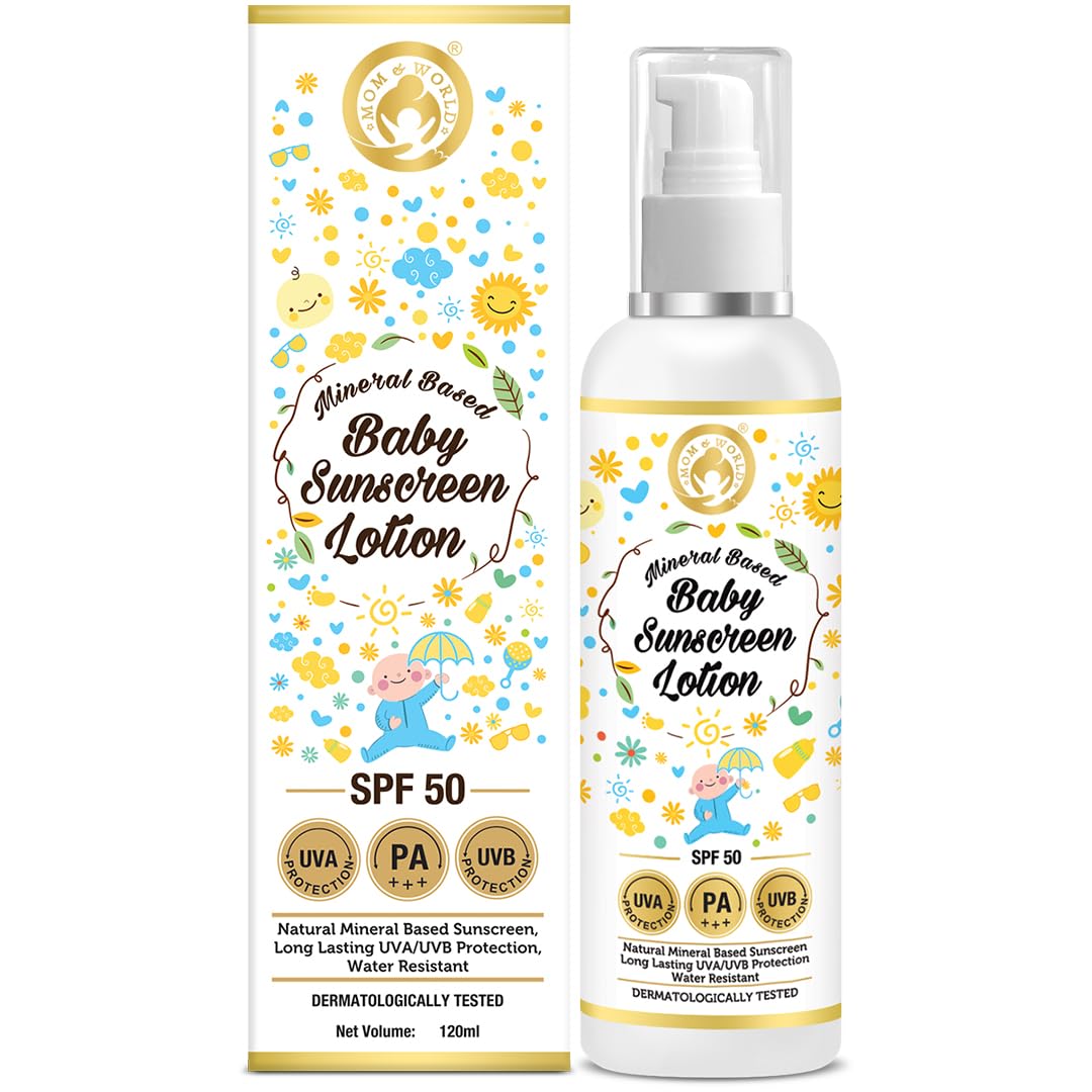 Mom & World Kidsy Face Wash Tear Free, 120ml + Baby Sunscreen Lotion Spf 50 Pa+++