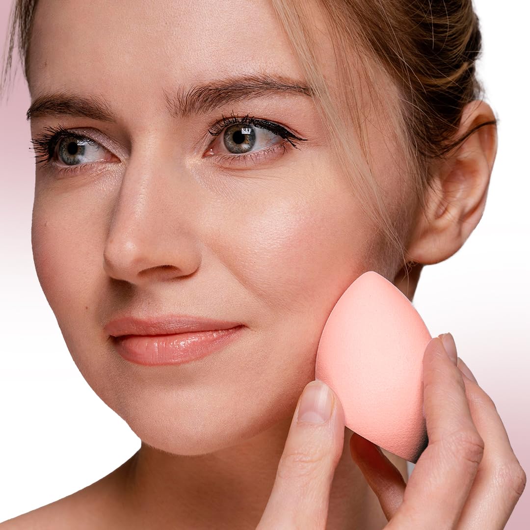 FLiCKA Beauty Blender With Case| Easy To Clean, Maintain & Store| Latex-Free Blender| Suitable for Sensitive Skin With Case For Women