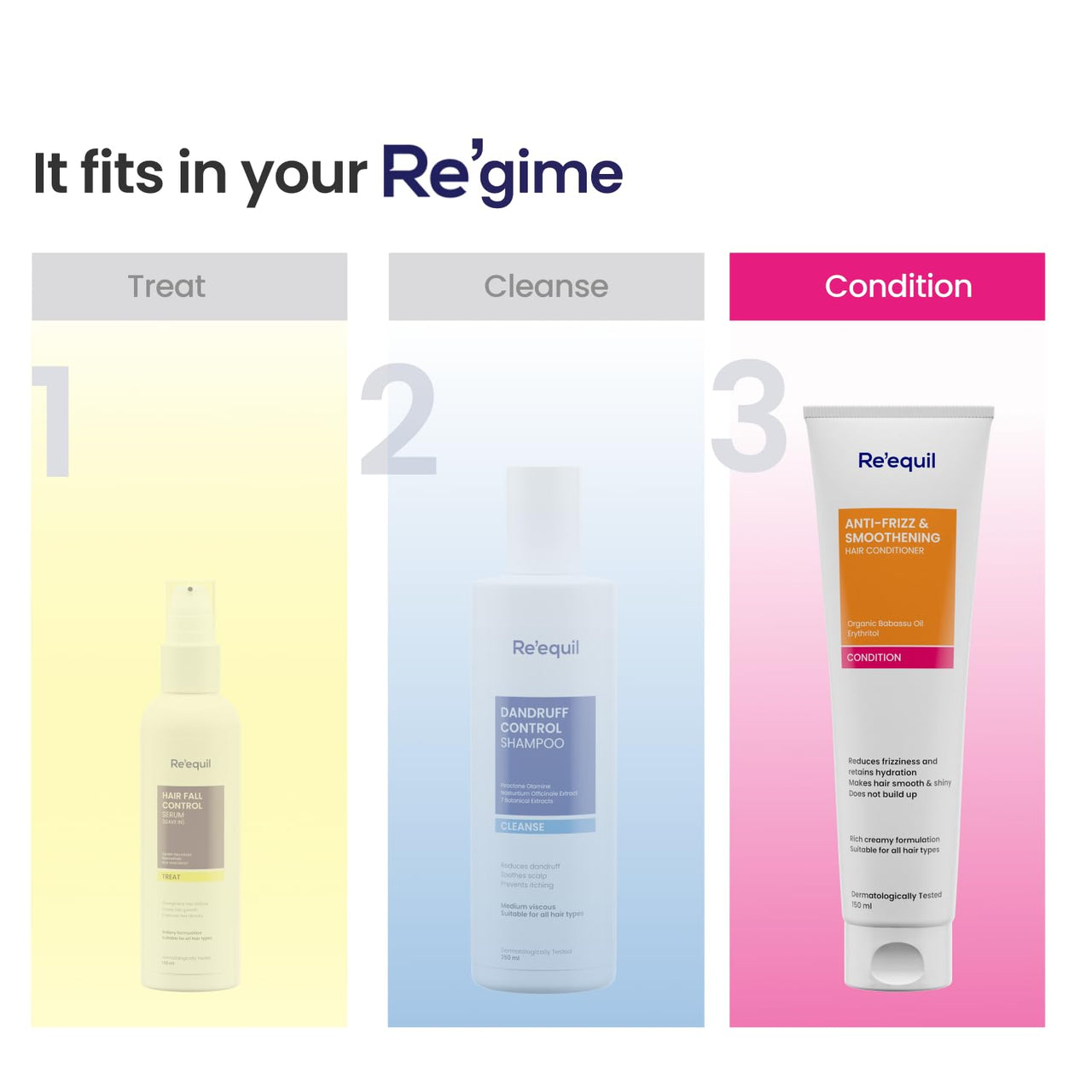 RE' EQUIL Anti Frizz & Smoothening Aloe Vera Conditioner With Babassu Oil | Tames Frizz & Hydrates Dry Hair | Protein & Silicone Free | All Hair Types | 150 Ml,1 Count