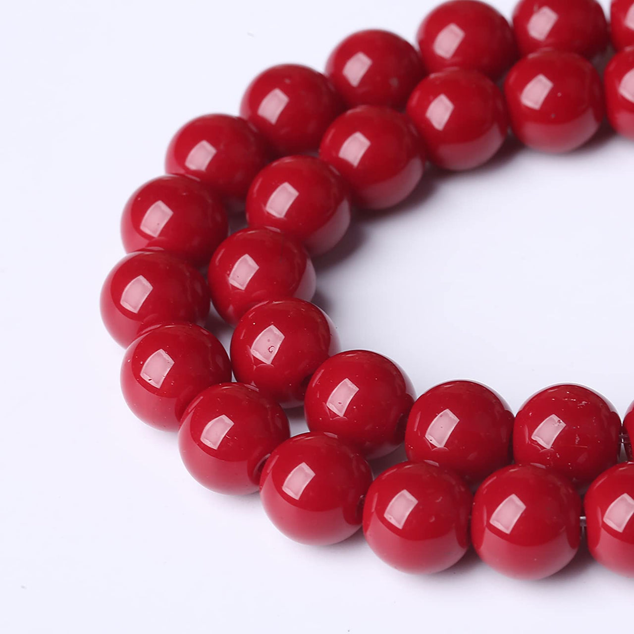 10mm 38pcs Pomegranate Red Glass Gemstone Beads Natural Round Loose Crystal Energy Stone Healing Power for Jewelry Making 1 Strand 15" (10mm, Pomegranate Red Glass) 10mm