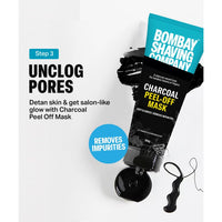 Bombay Shaving Company Valentine's  Day Gift Kit For Men|Activated Charcoal Facial Kit|Charcoal Face Wash, 100 Gm, Charcoal Face Scrub, 100 Gm, Neem & Charcoal Soap, 75Gm, Charcoal Peel Off Mask, 100Gm