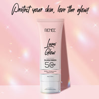 RENEE Lumi Glow Highlighting Sunscreen with SPF 50, Lightweight & Non-Sticky, No White Cast, Protect against UVA-UVB, Radiant Finish, Nourishes skin With Niacinamide and Hyaluronic acid