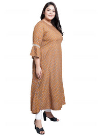 Yash Gallery Women's  Rayon Floral Printed A-Line Kurta for Women