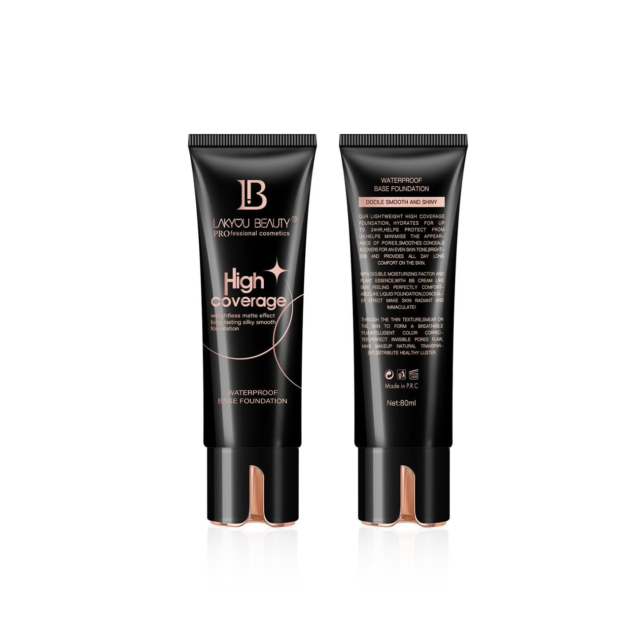 LAKYOU BEAUTY High Coverage Foundation Cream | Weightless | Matte Effect | Long Lasting | Waterproof Base Foundation | Shade-03 (Natural Beige) | 80ml