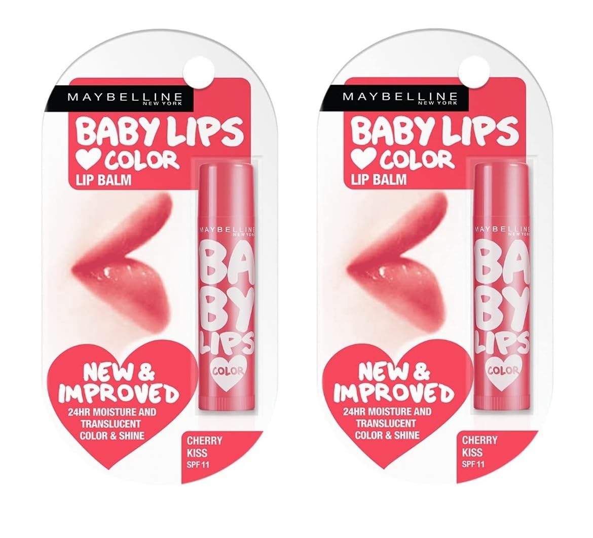 Maybelline New York Baby Lips Color Lip Balm SPF 11 - Cherry Kiss (4g) (PACK OF 2)