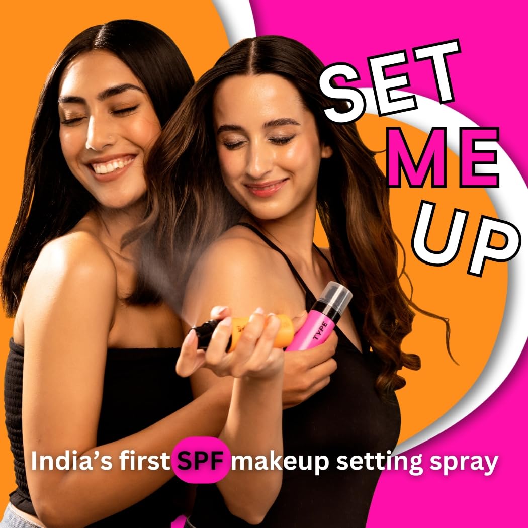 TYPE BEAUTY INC. Brightening Setting Spray with SPF 35 PA++++ | 12Hr Long-Lasting & Hydrating | Natural Finish for Dark Spots & Dull Skin | Brightening & Lightweight | Makeup Fixer | 60ML