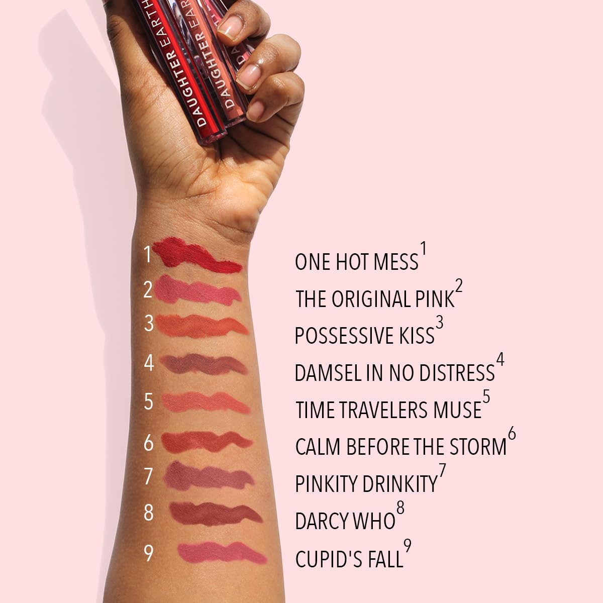 DAUGHTER EARTH Liquid Lipstick For Women With Vitamin E & Hyaluronic Acid |Long Lasting Matte Smudge Proof Vegan Lip Stick For Hydrating Lips | Mini Calm Before the Storm - 2.5ml