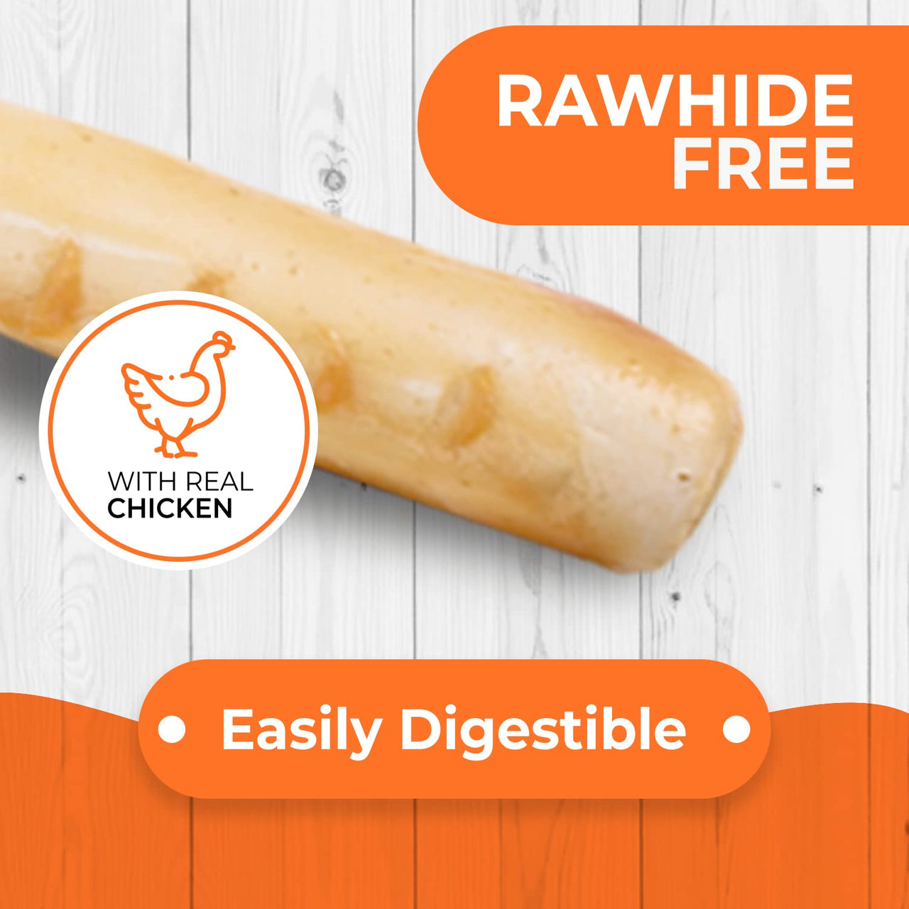 Canine Naturals Chicken Recipe Chew - Rawhide Free Dog Treats - Made from USA Raised Chicken - All-Natural and Easily Digestible - 2 Pack of 7 Inch Large Rolls for Dogs 50-75Lb 3.8 Ounce (Pack of 2)