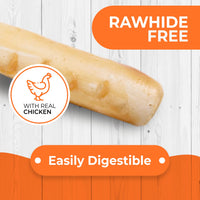 Canine Naturals Chicken Recipe Chew - Rawhide Free Dog Treats - Made from USA Raised Chicken - All-Natural and Easily Digestible - 2 Pack of 7 Inch Large Rolls for Dogs 50-75Lb 3.8 Ounce (Pack of 2)